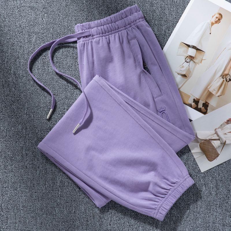 Cotton Thin Style in Beige Small Oversized Track Pants