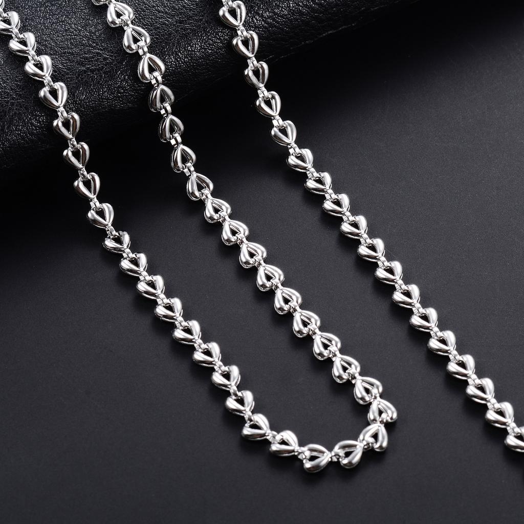 4mm Zierliche Edelstahl Halskette Herz Liebe Gliederkette für Damen Mädchen Goldfarben Beschichtet Halsketten Choker Metallschmuck Geschenk