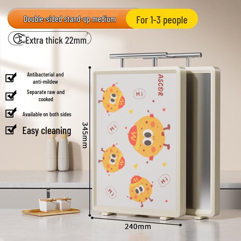 Premium Stainless Steel Antibacterial Cutting Board - Double-Sided, Food-Grade, Anti-Mold, Household Kitchen Chopping Board Square