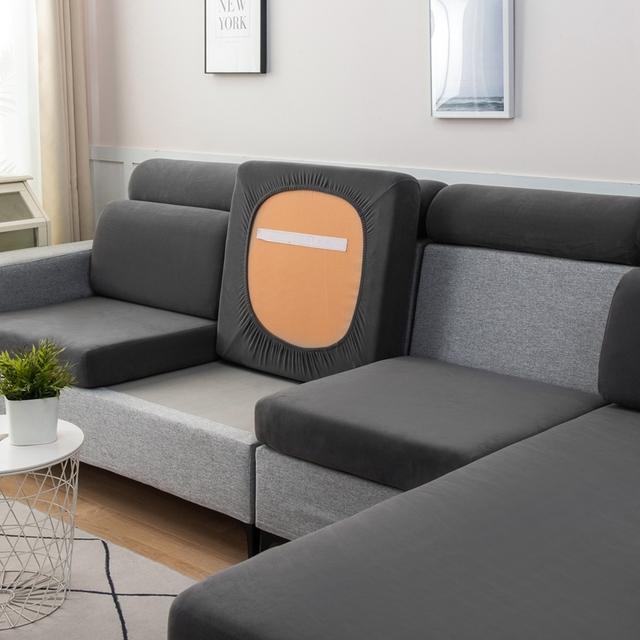 

Мягкий однотонный чехол для дивана высшего качества, чехол для подушки, высокоэластичный чехол без катышков, подходит для всех модульных диванов, устойчив к царапинам от домашних животных Head Cover серый