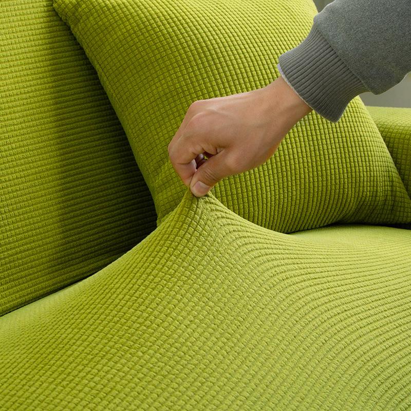 Sofa Covers For Living Room Armchair Cover Elastic Plaid Corner Sofas Cover Couch Slipcover 1/2/3/4/5 Seat Fleece Sofa Cover