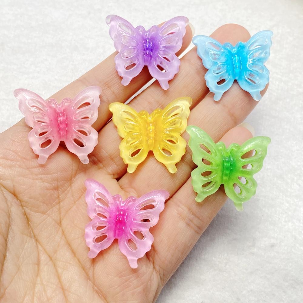 

10Pcs Cute and shiny colored cartoon hollow butterfly Flat Back Scrapbook Figurine DIY Bow Decor Accessories Crafts