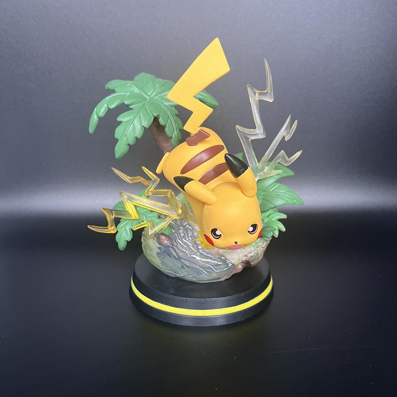 Pokemon, Scene Pikachu, Lightning Battle Gk Statue, Model Ornament, Boxed Figure.