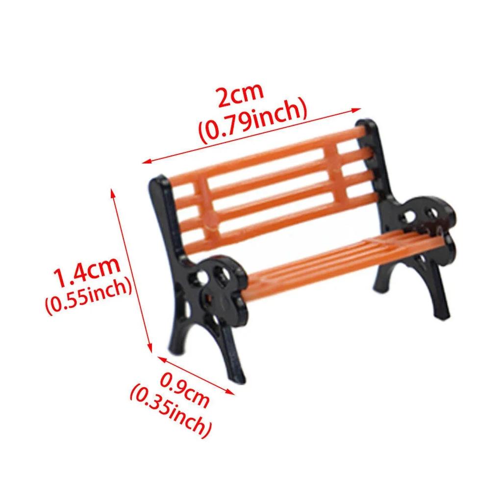 10Pcs 1:87 HO Scale Material DIY Train Bench Chair Settee Street Layout Model Building Model Train Bench Chair Park Layout Decor