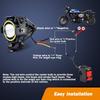 Motorcycle LED Fog Lights U7 Spotlight Daytime Running Lights With White Angel Eyes Halo Ring And Switch 2-Sets