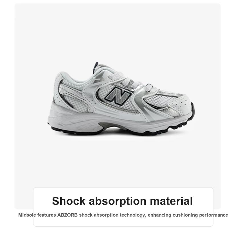 New Balance NB 530 Comfortable Versatile Durable Low-Top Running Shoes Baby Sneaker Silver White IZ530SB1