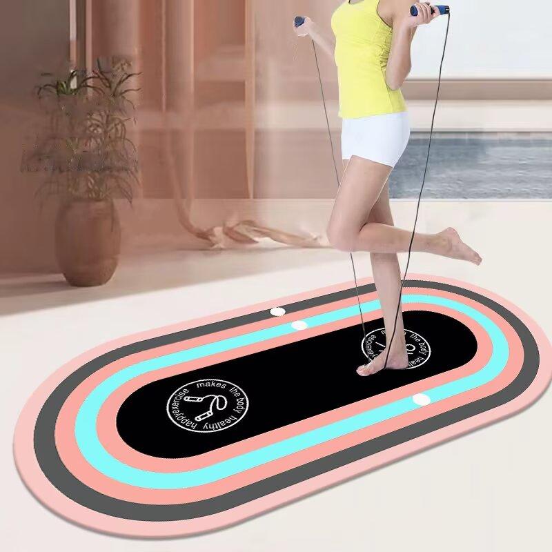Colorful Soft Skip Rope Mat Large Non-slip Indoor Room Fitness Sports Shock Absorption Skip Rope Mat Yoga Carpet Tatami Area Rug