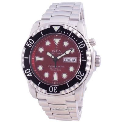 Reloj para Hombre FreeDiver Helium-Safe 1000M Zafiro Automático 1068HA96-34VA-ROJO