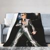 Super Soft Johnny Hallyday Rock legend Throw Fashion Blanket Premium Fleece Flannel Lightweight Bed Fashion Blanket Warm Plush Fashion Blank