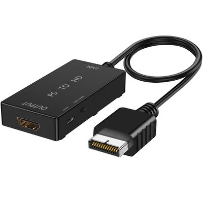 MEEKI PS1/PS2 HDTV To HDMI Converter Adapter Cable, Supports PS1/2/3 Display Modes, 720P/1080P, PC Full HD Cable Adapter (USB-Micro Cable Included)