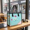 Cute Cartoon Ice Cream Portable Tote Bag Fashion Large Capacity Casual Handbag for Daily Use Shopping Travel