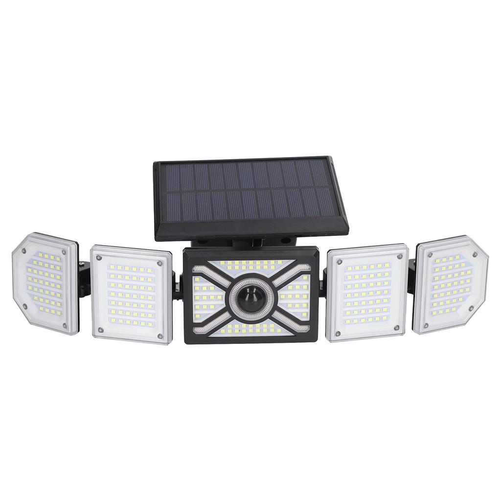 LED Solar Outdoor Street Light 5 Flexible Head IP65 Waterproof 3 Working Modes Remote Control Solar