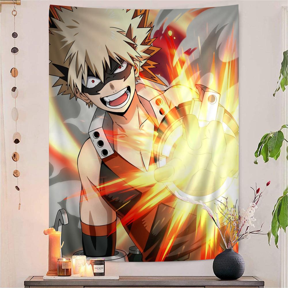 Anime BBakugo Katsuki Anime Tapestry Hanging Tarot Hippie Wall Rugs Dorm Wall Hanging Sheets