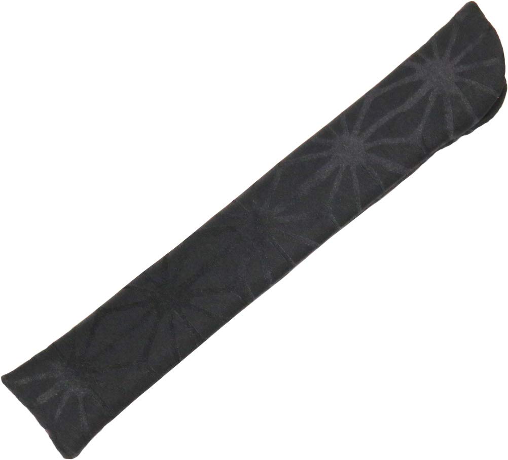 Matsumi Kogeisha fan hemp leaf Japanese-made case, jacquard, pattern, black, 23.5cm