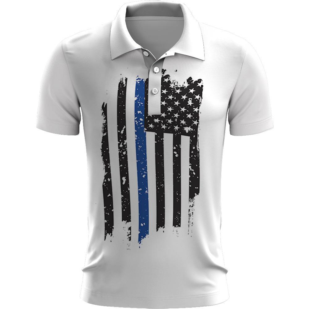 Independence Day 3D Printed Men'S Short Sleeve Polo Shirt Casual Sports Trend Top
