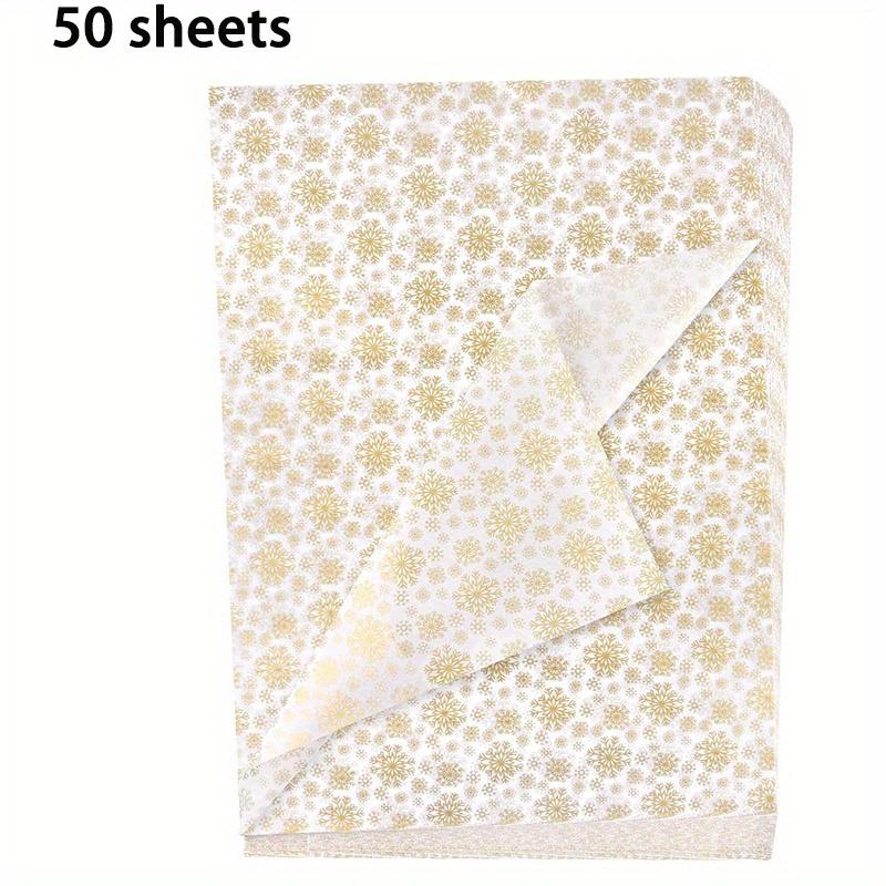 

50 шт. Золотые рождественские салфетки с узором «снежинка» 50X35 см Рождественская упаковочная бумага для DIY и поделок, подарочные пакеты, украшения 50 Sheets