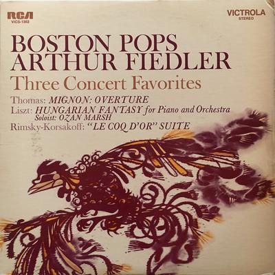 LP Record BOSTON POPS ORCHESTRA / ARTHUR FIED - Three Concert Favorites VICS1363 RCA Victrola 1968 US Classical Used