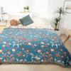 Floral Throw Blanket, For Sofa Bed, Bedspread, Slipcover, Multifunction, 4-Layer Gauze Cotton, High Quality, 200*230Cm