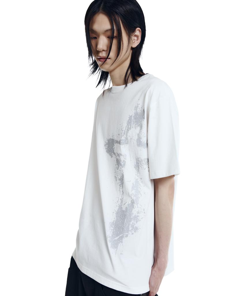 AAKAM Splatter Painted Cros2 Half Top (White)