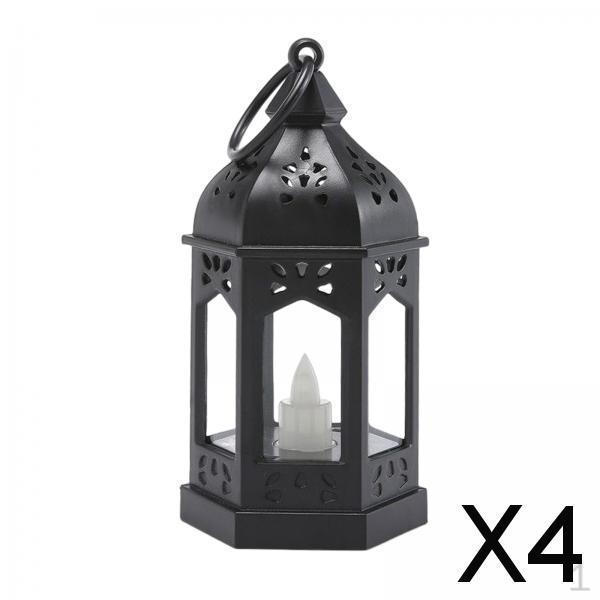 

4x Европейский электронный фонарь-свеча, ветровая лампа, декоративный подвесной светильник с крючком для вечеринки