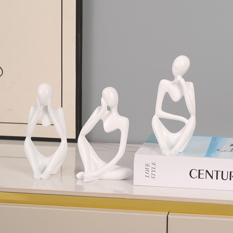 Set of 3 Modern Minimalist Miniature Ornaments for Home and Study Decor