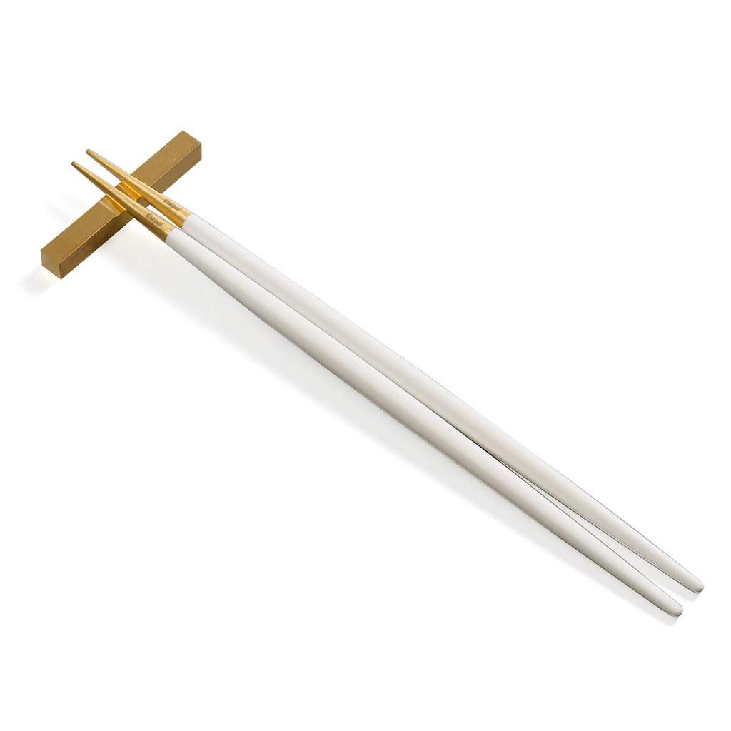 Cutipol GOA White Gold Chopsticks and Chopstick Rest Set G029GW