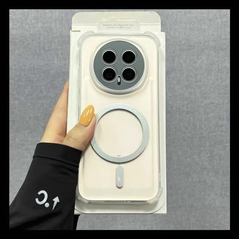 

Для Honor Magic 8 Pro Чохол з подушкою безпеки з ТПУ, ударостійкий, з м якого силікону, для Magic 8 8Pro, магнітний, для бездротової зарядки, матовий, прозорий Honor Magic8 білий