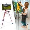 PATIKIL Artist Easel Stand, Canvas Painting Easel with Removable Tray, 20-61 Inch Adjustable Metal Tripod Stand (Tabletop/Floor), Red
