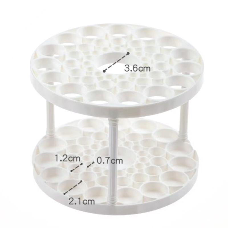 360 Rotating Makeup Brush Organizer 45 Holes Visible Large Capacity Cosmetic Storage for Home Vanity Use