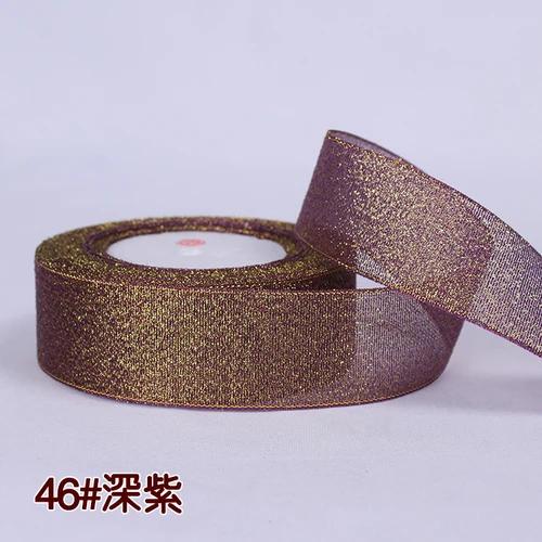 25Yards 40mm Glitter Ribbon Crafts Bow Handmade Gift Wrap Flower Hair Accessories Gift Baking Packaging Color DIY Decorative