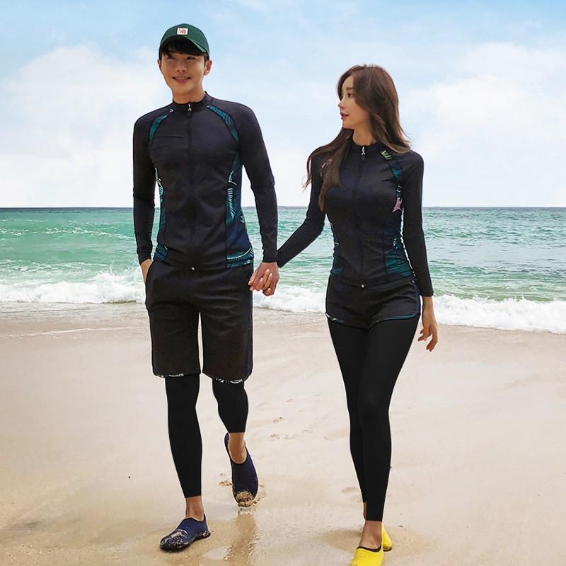 Unisex Long Sleeve Pants Snorkeling Suit Set With Zipper UV Protection Rash Guard Water Sports