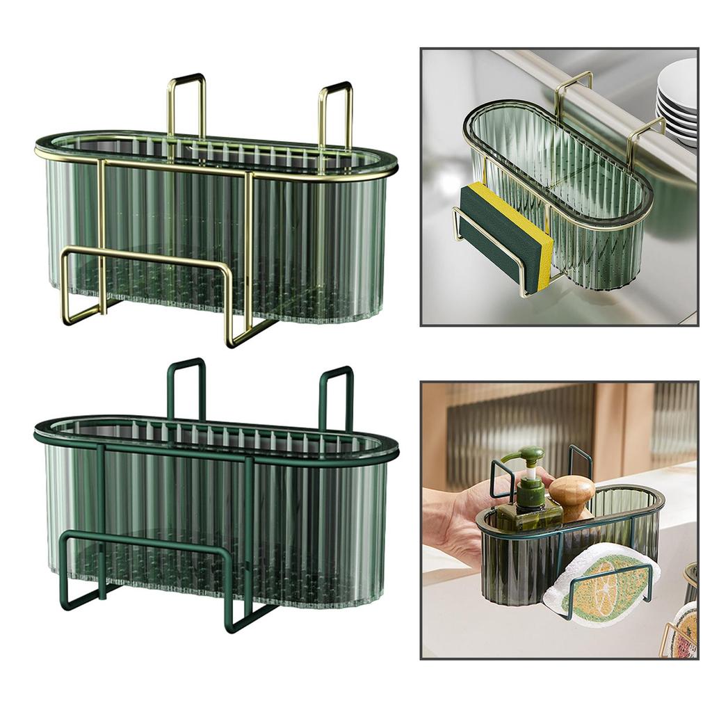 Sink Drain Dish Rack Storage Holder Over Organizer , Aureate dark green
