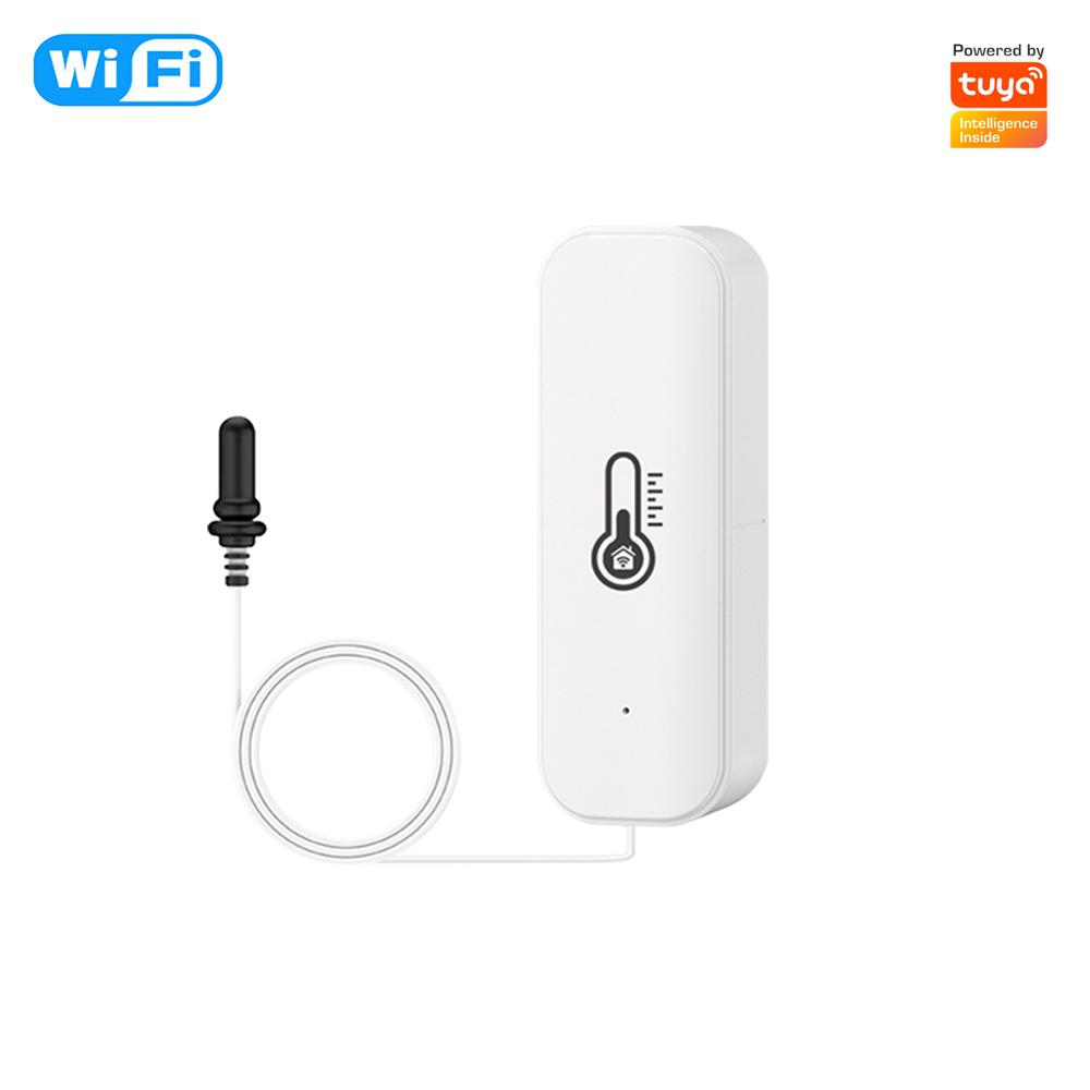 

Tuya WiFi Temperature Humidity Sensor with Thermometer External Probe Smart Life APP Remote Monitor Support Alexa Google Home WiFi Version