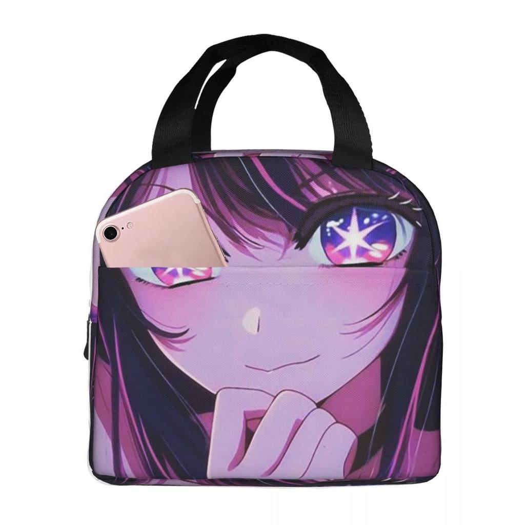 Oshi No Ko Anime Kawaii Insulated Lunch Bag for Kids School Cooler Thermal Food Box Tote Leakproof Lunch Boxes Container