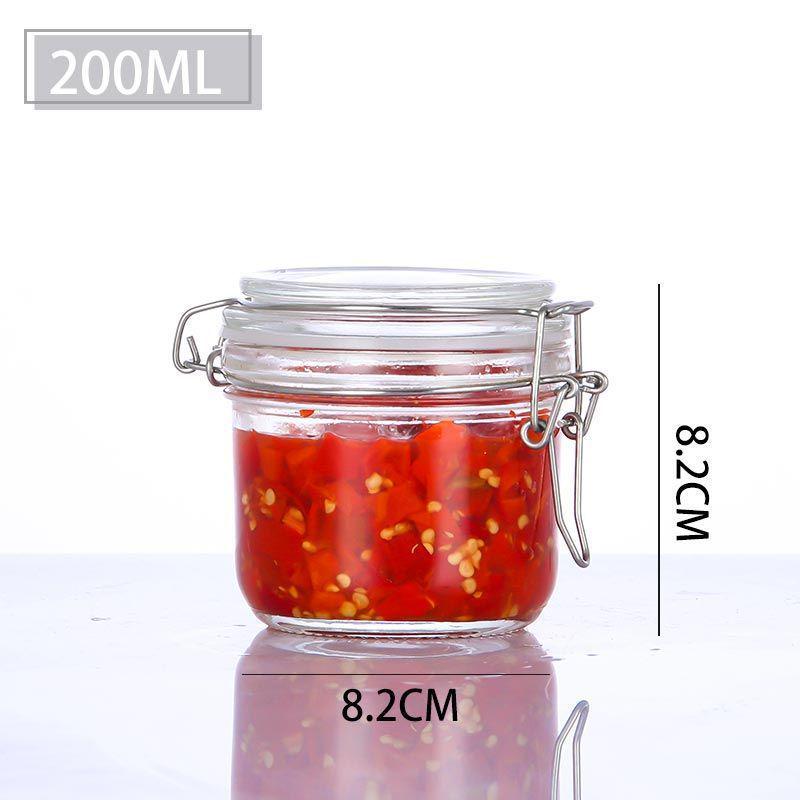 Glass Sealing Jar with Stainless Steel Buckle for Food Storage - Ideal for Tea, Grains, and Cereals In the Kitchen