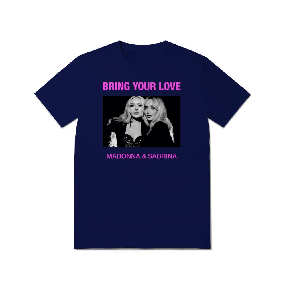 Bring Your Love T-Shirt Unisex Unisex Madonna Sabrina Porträt Text Popmusik Druck Kurzarm Baumwolle Freizeit Oberteile