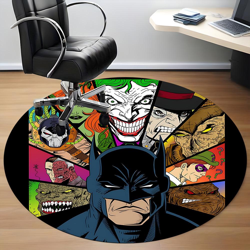 1pc Batman Office Round Area Rug, Under Office Chairs Bedroom Living Room Home Decor, Room Deco, Available in Various Sizes064