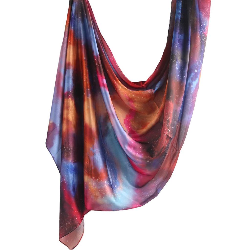Silk Printed Ethnic Headscarf Shawl - 180x85cm