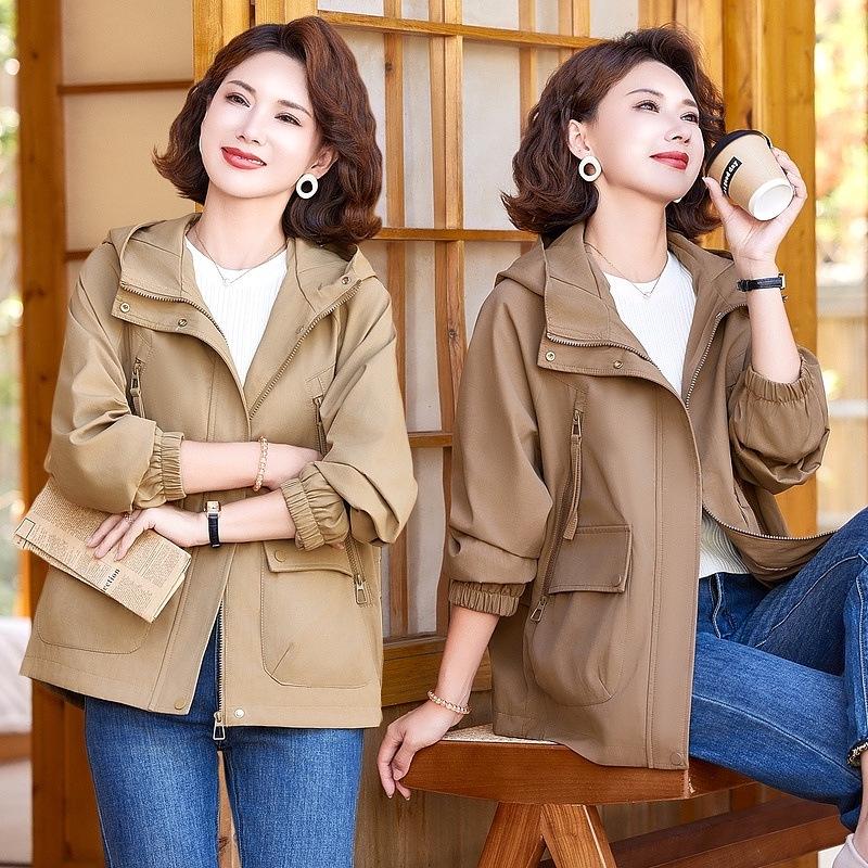 Women's 2026 Retro Petite Short Windbreaker - Spring/Autumn Casual Jacket