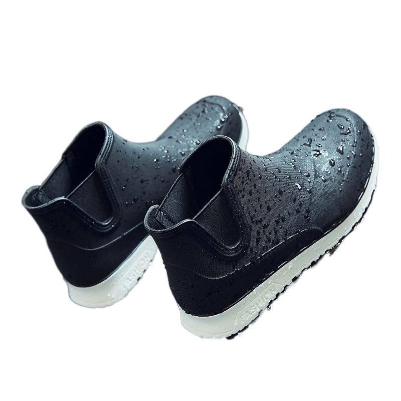 Rain shoes kitchen labor protection rain boots short tube car wash water shoes outdoor fishing wear-resistant rubber shoes