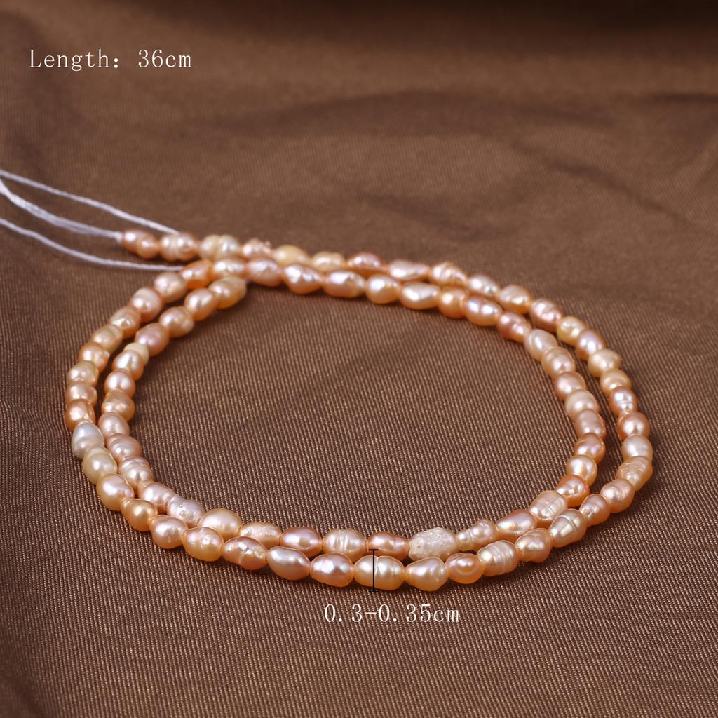 1String, White Natural Freshwater Pearls, Handmade Rice Pearl Beads, 3-3.5 Mm, for DIY Necklace Accessories, Jewelry Making, Women Gift, 36 Cm