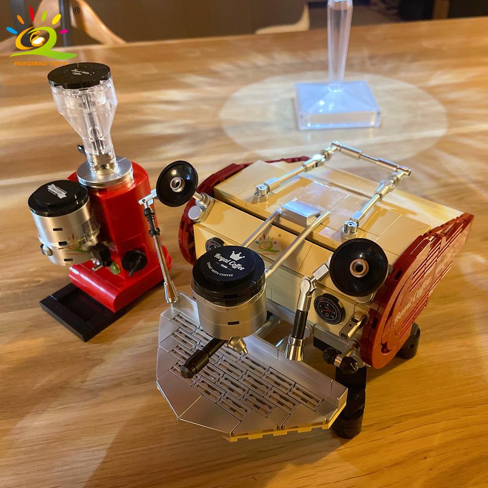 Non-Toxic Moc Coffee Machine Model Building Blocks Ornaments City Construction Bricks Set Children Toys For Kids Friend Game Gift