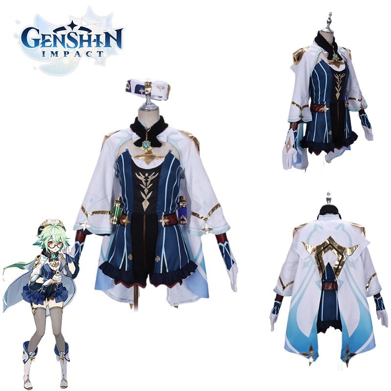 Genshin Impact Sucrose Cosplay Costume Hat Fancy Dresses Halloween Outfits