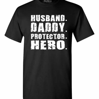 Esposo. Papá. Protector. Héroe. Camiseta Regalo Día del Padre Papá Camisetas para Padre