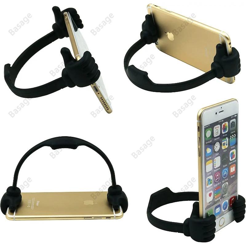 Thumbs-up Phone Stand: Adjustable Plastic Holder, Portable Desktop Stand for iPhone, Xiaomi & Samsung