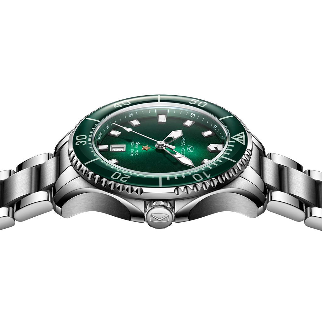 Sea Gull Ocean Automatic Mechanical Movement Steel Strap Watch Men's Watches Green Dial 816.92.1210