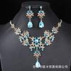 Fashion Necklace And Earrings Set - Leaf And Droplet Wedding Set - Bride's Jewelry Set