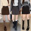 Retro Woolen Skirt Women's Autumn and Winter High Waist Temperament Skirt Short Skirt