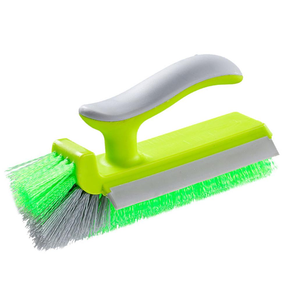 Corner Scrubber Brush V Shape  S Mirror Water Wiper Scrape and Brush for Shower Bathroom Tiles Kitchen Household