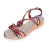 Women'S Platform Wedge Bohemian Shoes With Colorful Woven Straps And Sandals For Women Size 11 Clear Studded Sandals For Women